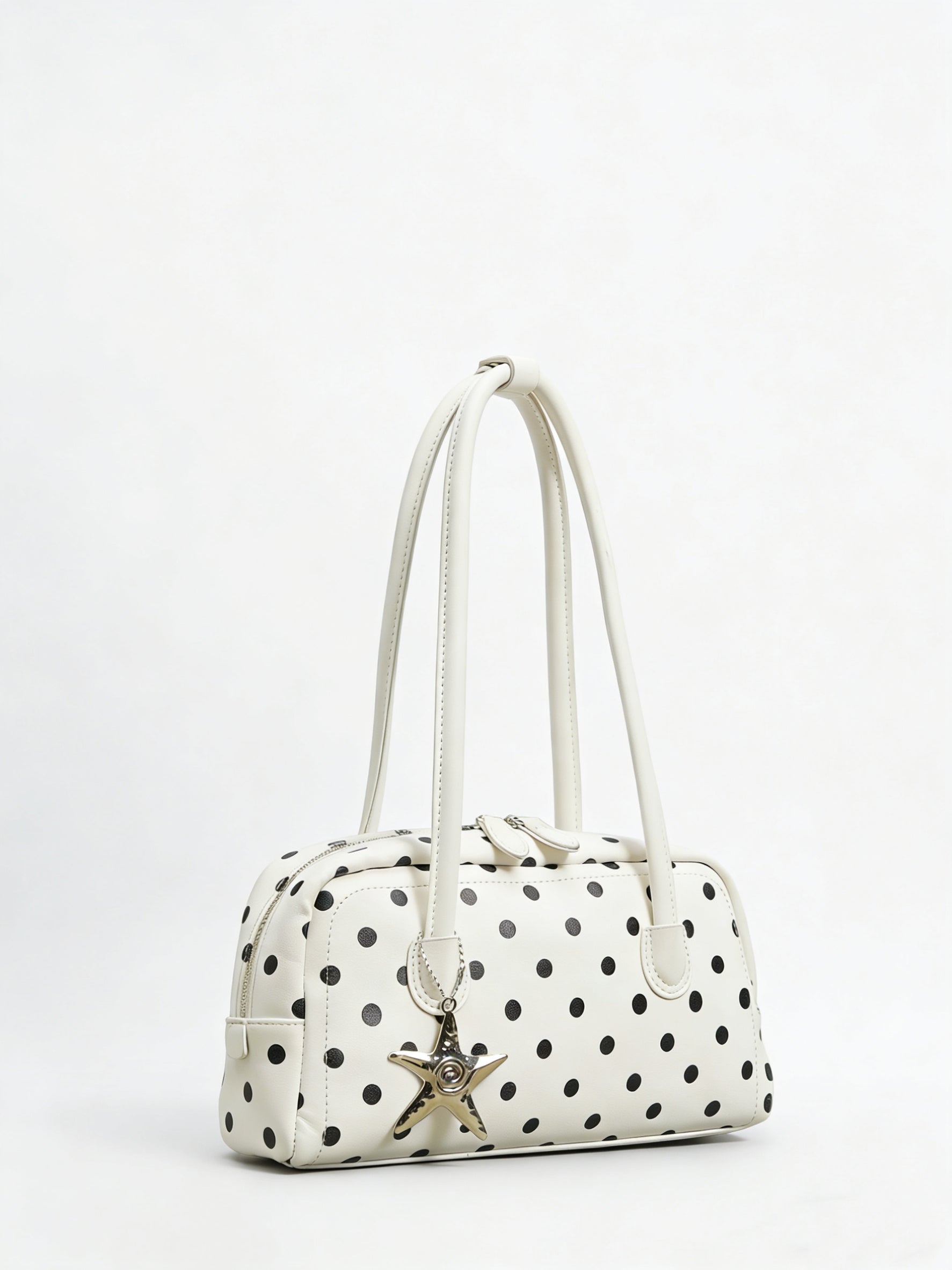 Girly Polka Dots Bag Handbags Shoulder Bag Top Handle Satchel Tote Bag with Starfish Charm