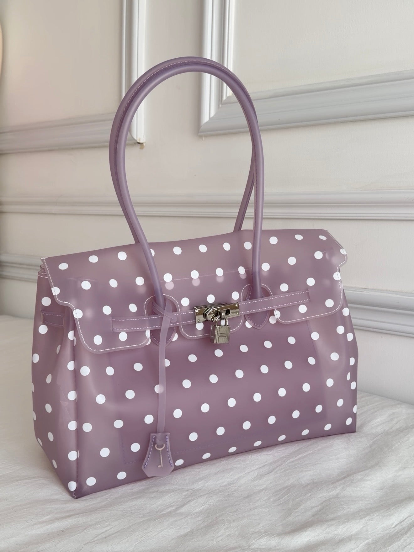 Girly Polka Dots Jelly Tote Shoulder Bag