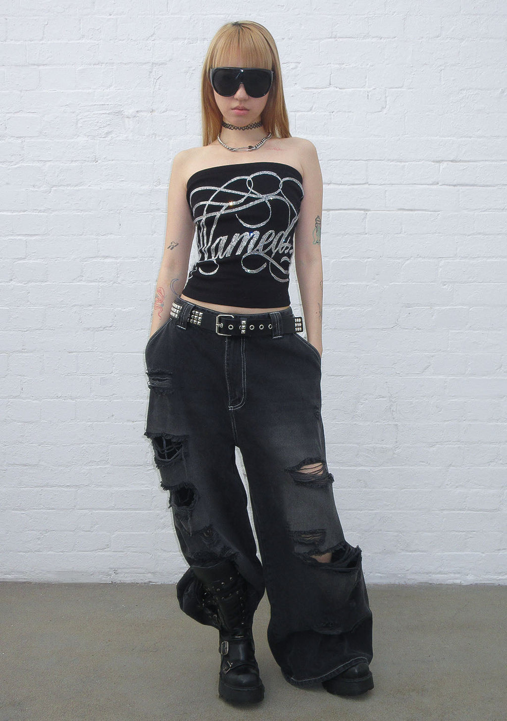 MUSE RHINESTONE TUBE TOP
