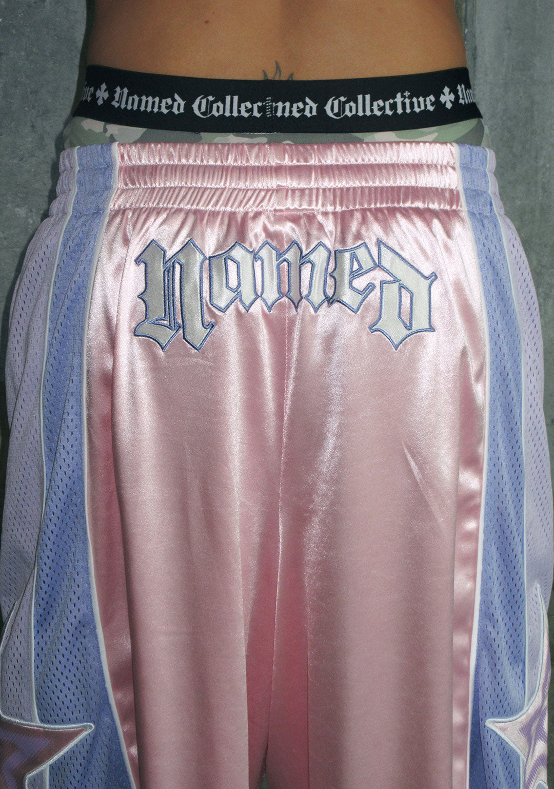 Nth ACTIVE AIRTEX MESH OVERSIZED SHORTS BABY PINK