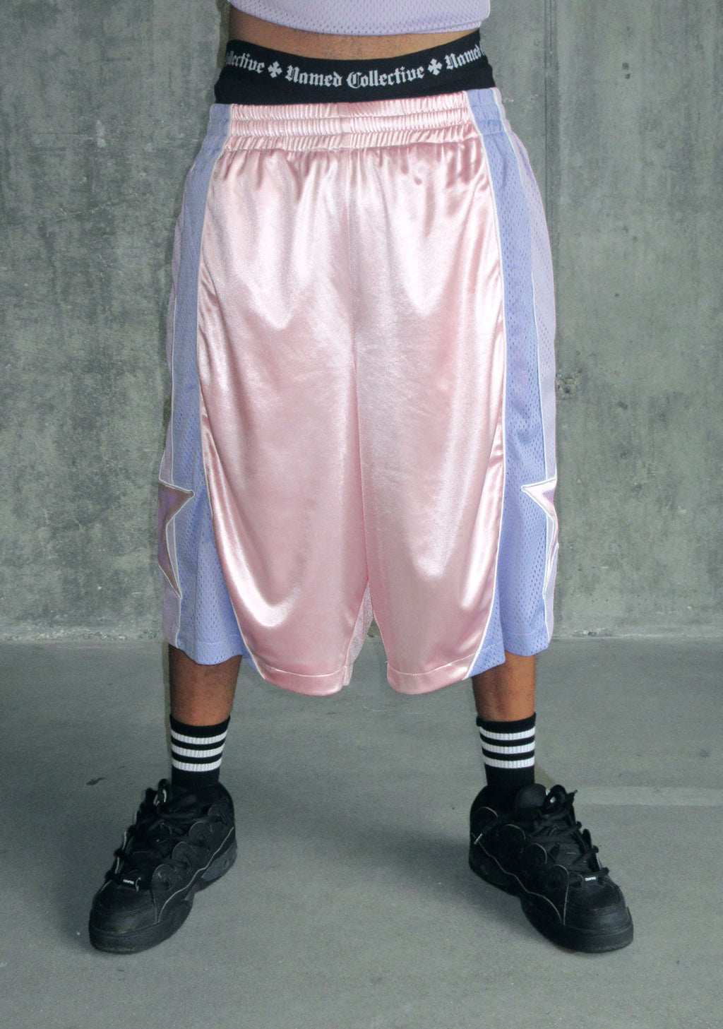Nth ACTIVE AIRTEX MESH OVERSIZED SHORTS BABY PINK