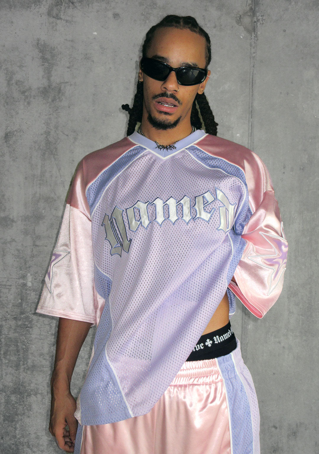 Nth ACTIVE AIRTEX MESH OVERSIZED JERSEY BABY PINK