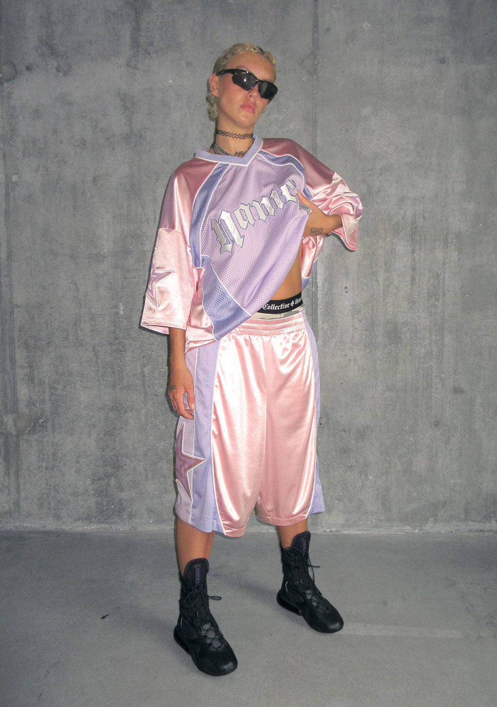 Nth ACTIVE AIRTEX MESH OVERSIZED JERSEY BABY PINK