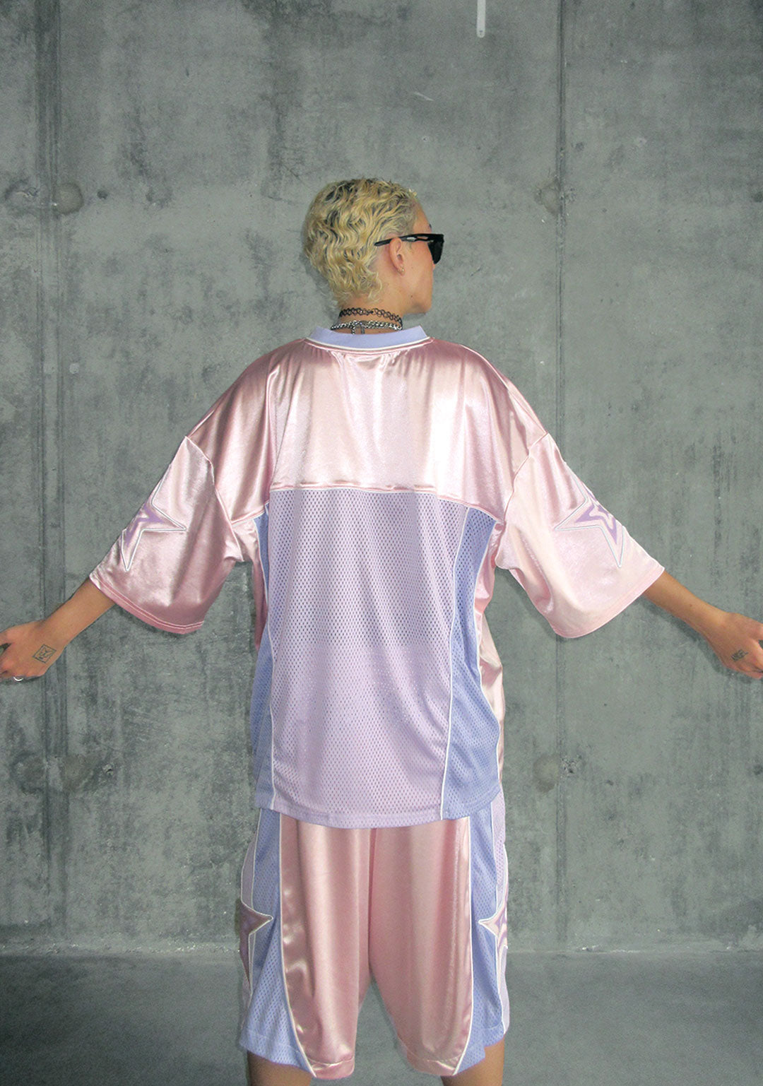 Nth ACTIVE AIRTEX MESH OVERSIZED JERSEY BABY PINK