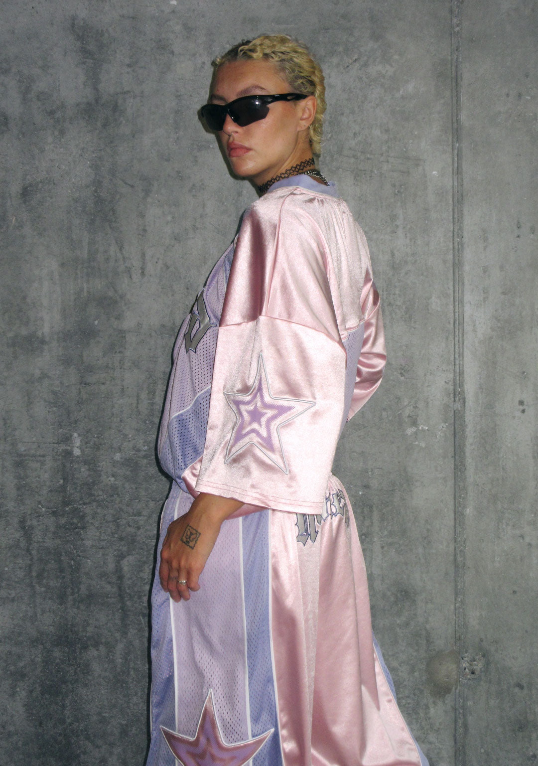 Nth ACTIVE AIRTEX MESH OVERSIZED JERSEY BABY PINK