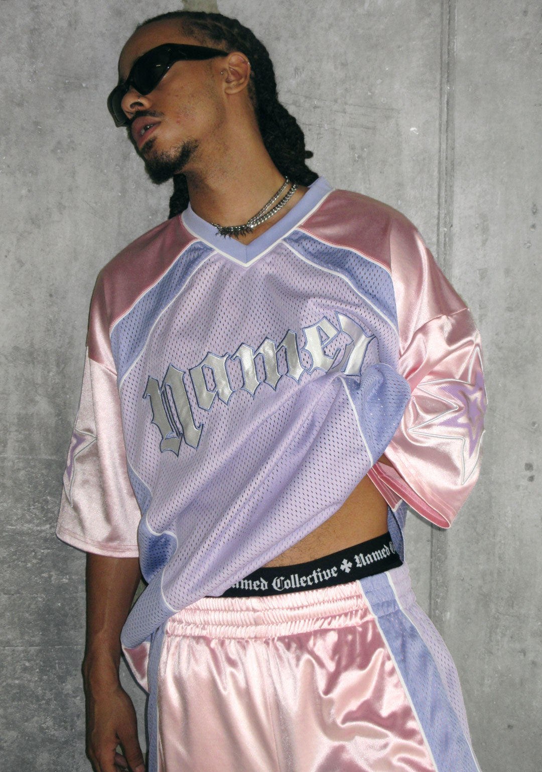Nth ACTIVE AIRTEX MESH OVERSIZED JERSEY BABY PINK
