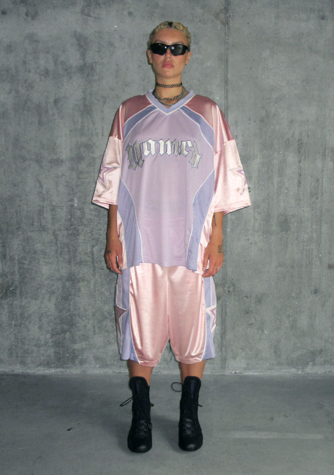 Nth ACTIVE AIRTEX MESH OVERSIZED JERSEY BABY PINK