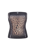 RUMOUR STUDDED TUBE TOP LEOPARD
