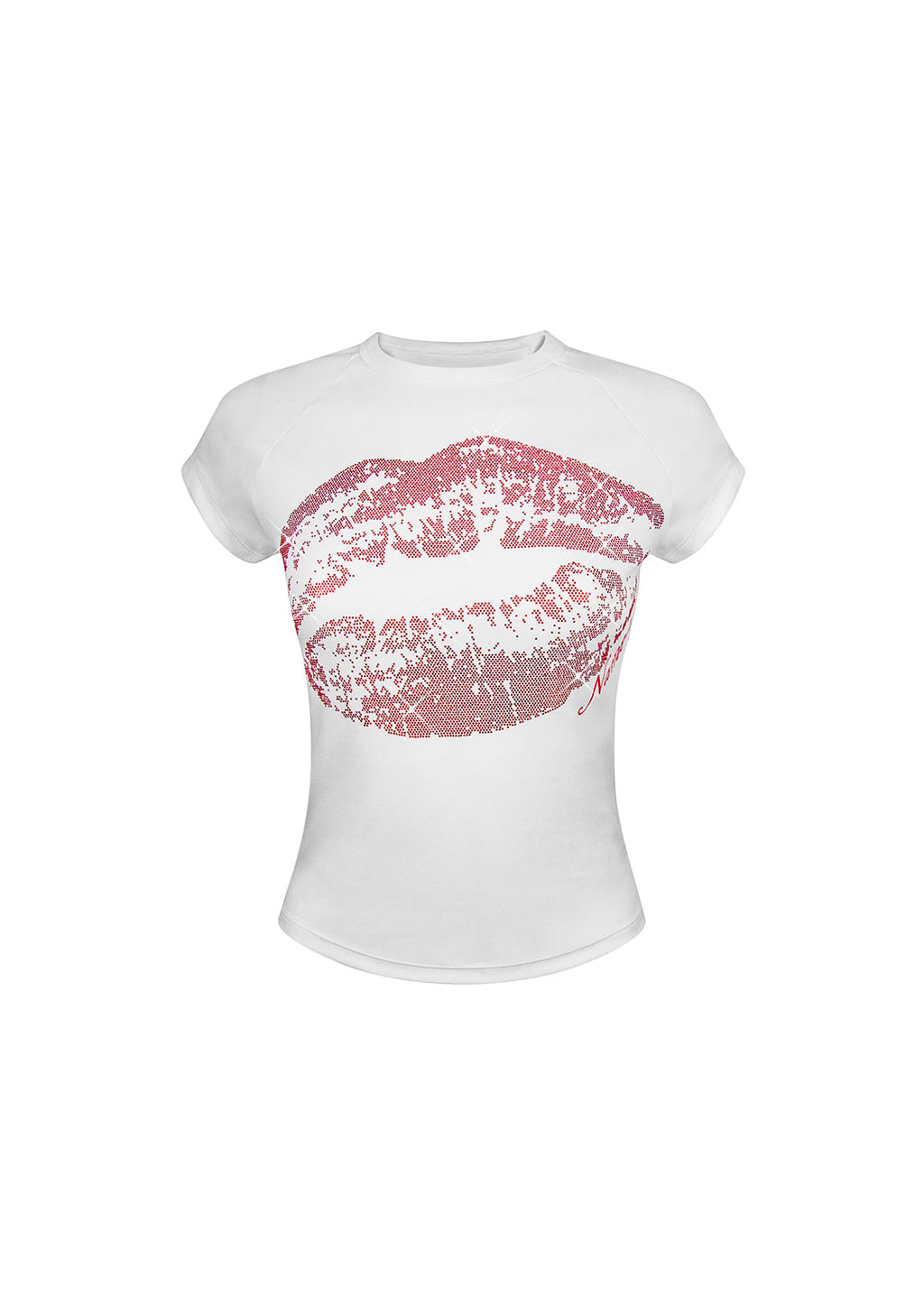 SMOOCH RHINESTONE BABY TEE WHITE