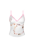 TRINKET MOTIF FITTED CAMI TOP WHITE