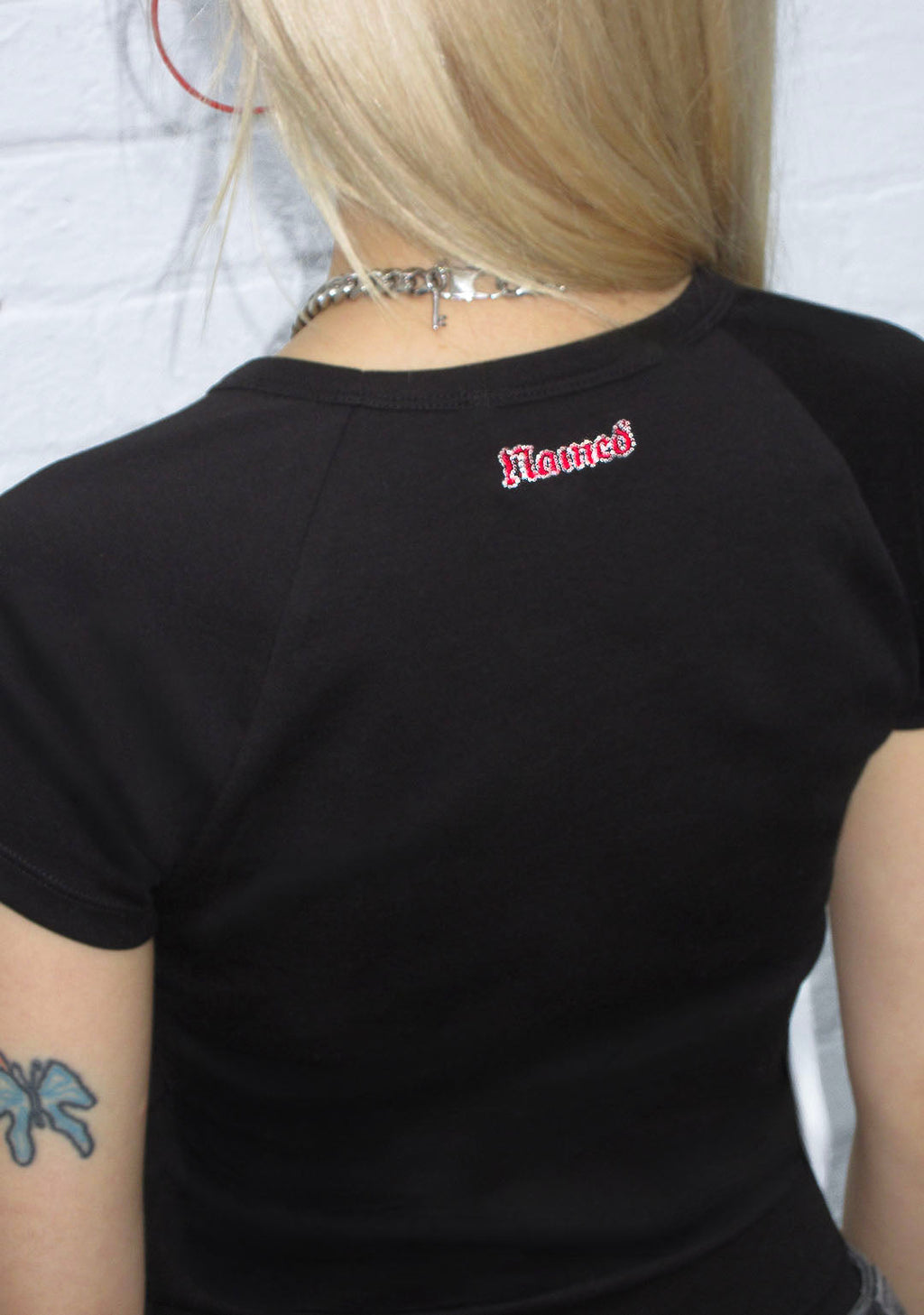 BAD DECISIONS RHINESTONE BABY TEE BLACK