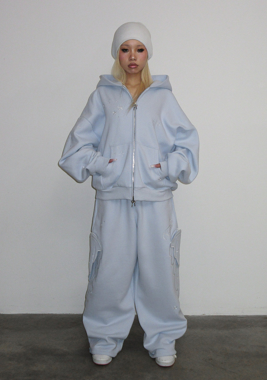 STITCH WINGS ZIP HOODIE BABY BLUE (DETACHABLE WINGS)