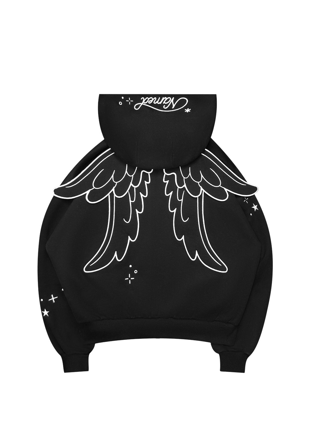 STITCH WINGS ZIP HOODIE BLACK (DETACHABLE WINGS)