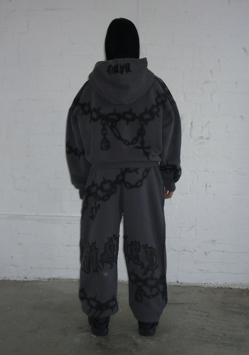 CHAINS ZIP HOODIE CAST IRON