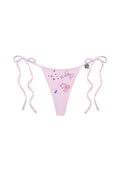 CHARM RHINESTONE THONG BIKINI BOTTOMS BABY PINK
