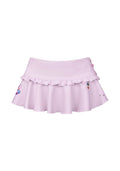 CHARM RHINESTONE MICRO SWIM SKIRT BABY PINK