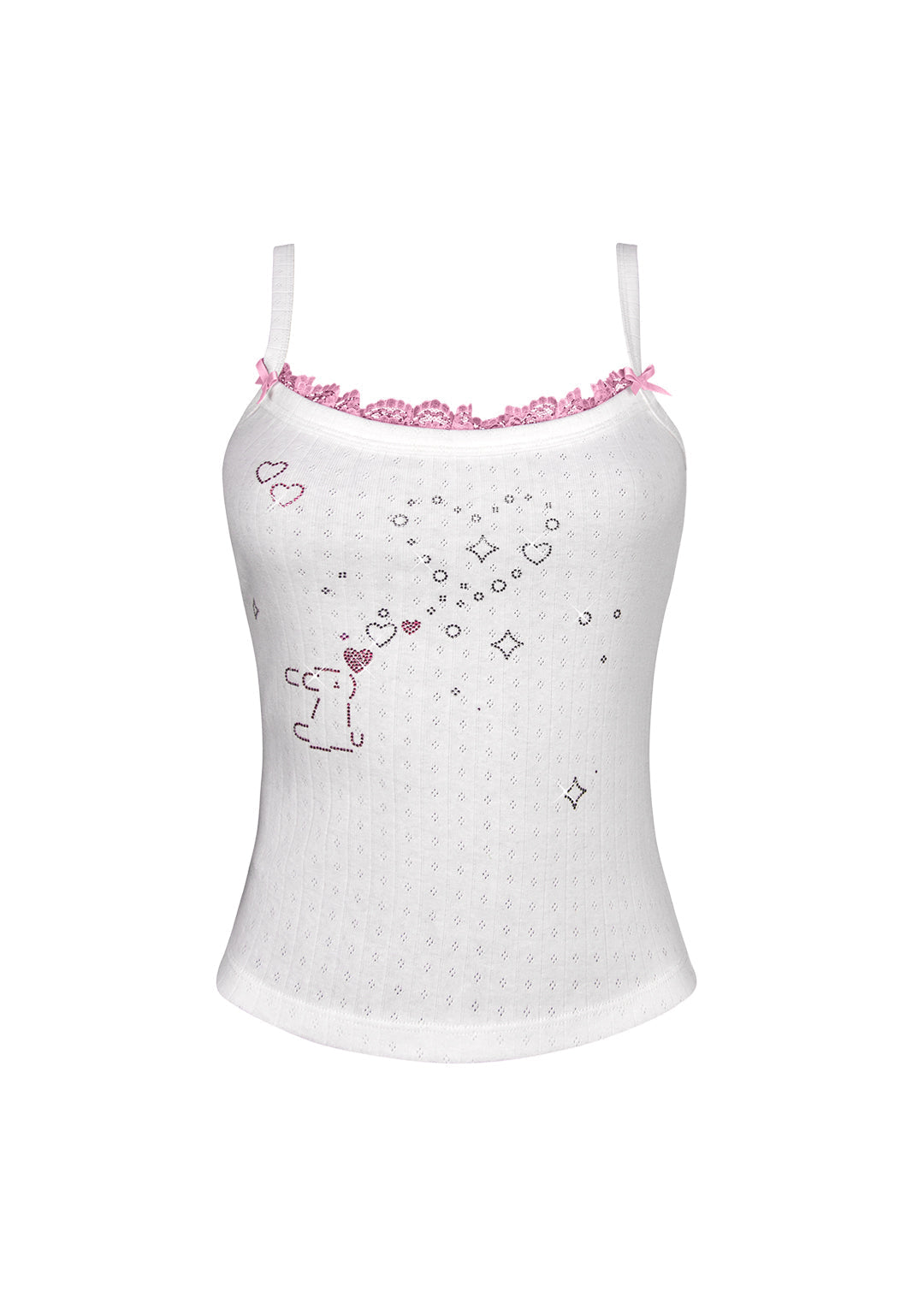 CHERISH POINTELLE CAMI TOP WHITE