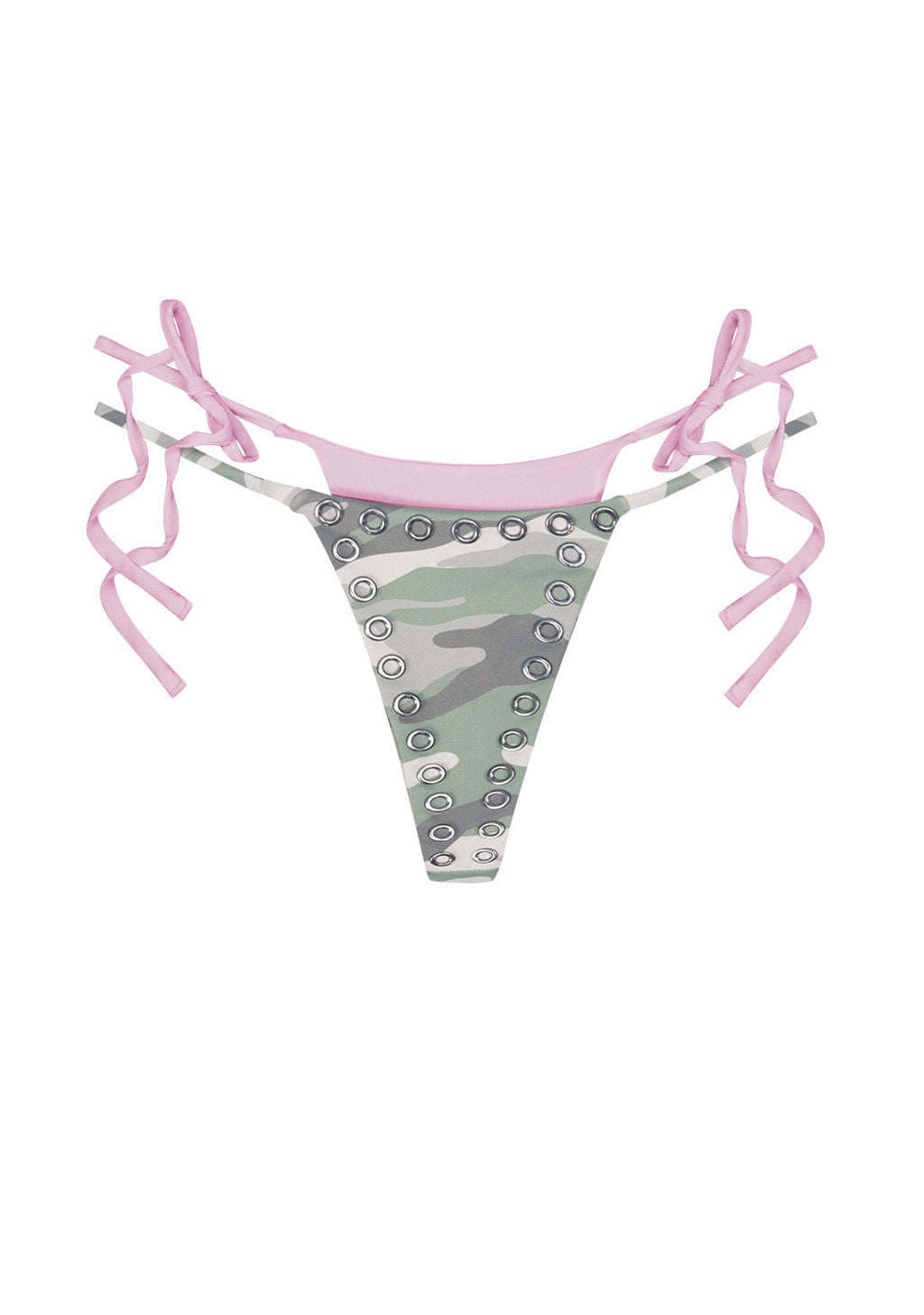 COLLIDE DOUBLE LAYER THONG BIKINI BOTTOMS CAMO