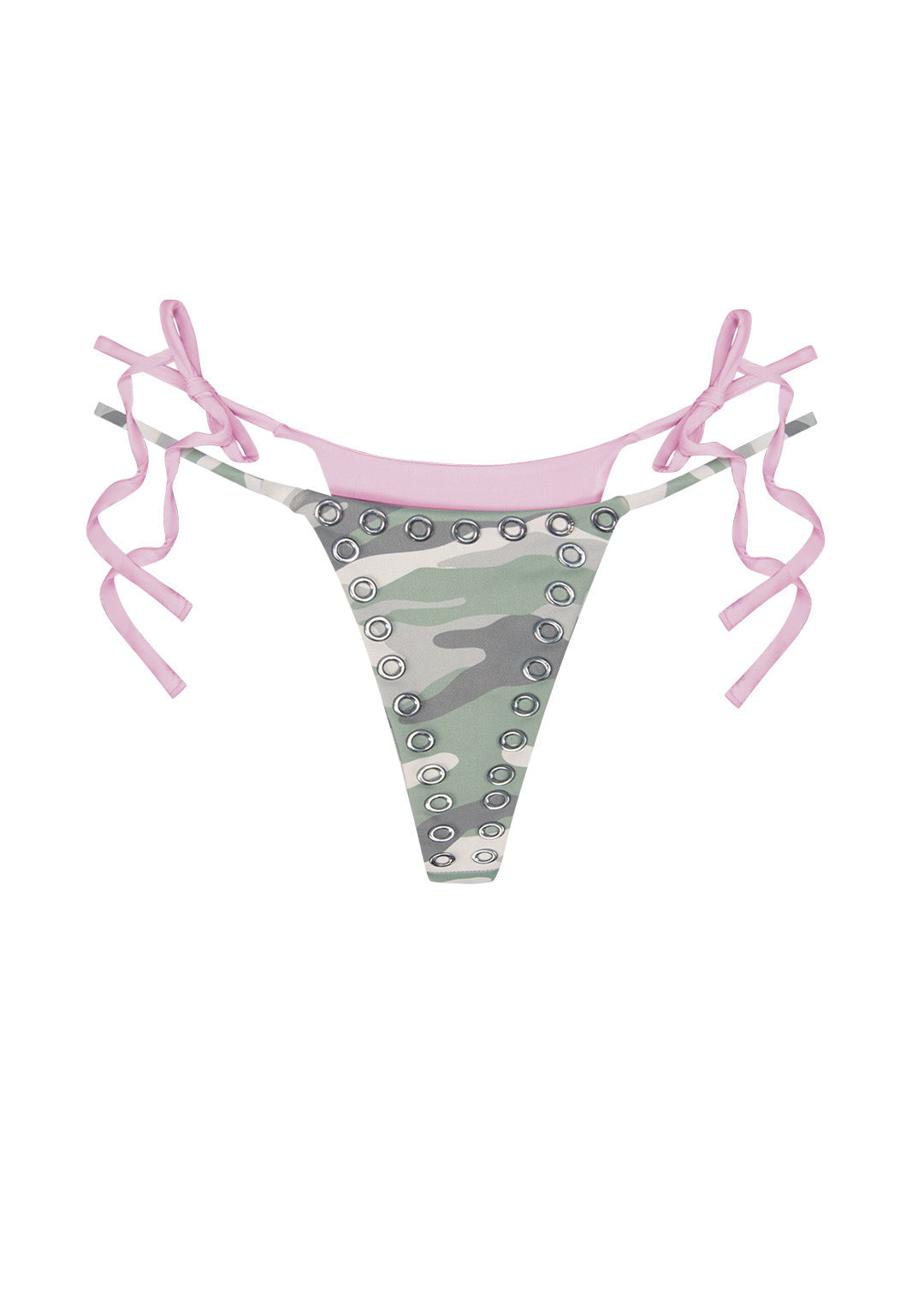 COLLIDE DOUBLE LAYER THONG BIKINI BOTTOMS CAMO