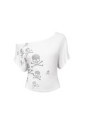 CRYPTIC RHINESTONE OFF THE SHOULDER TOP WHITE