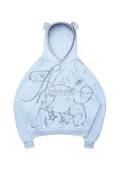 DREAMER RHINESTONE TEDDY PULLOVER HOODIE BABY BLUE
