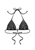 FAITHFUL STUDDED TRIANGLE BIKINI TOP BLACK
