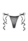 FALLEN RHINESTONE THONG BIKINI BOTTOMS WASHED BLACK