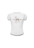 FAWN DEER BABY TEE WHITE
