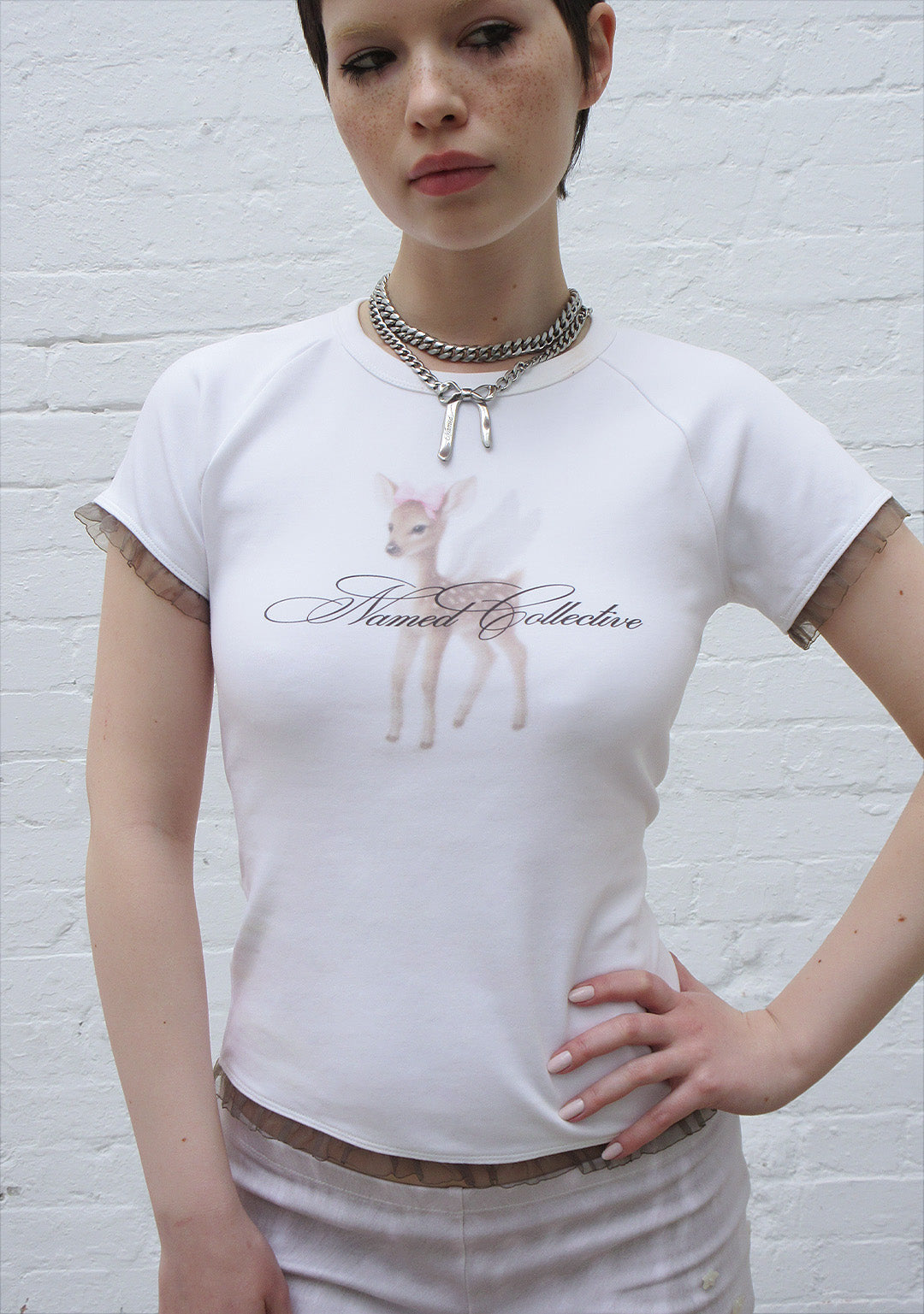 FAWN DEER BABY TEE WHITE