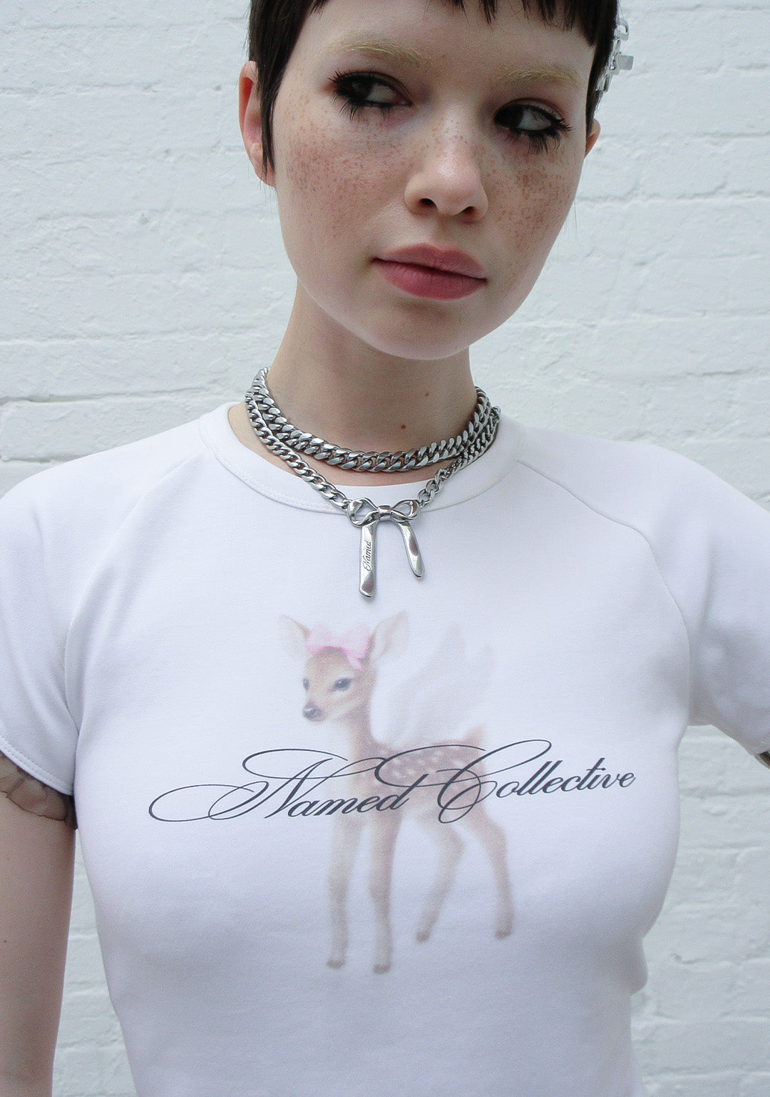FAWN DEER BABY TEE WHITE