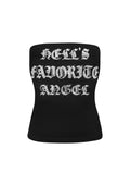 HELL'S FAVORITE RHINESTONE TUBE TOP BLACK