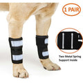 NeoAlly Dog Front Leg Brace with Reflective Straps - Metal Spring Inserts for Carpal Support (Pair)