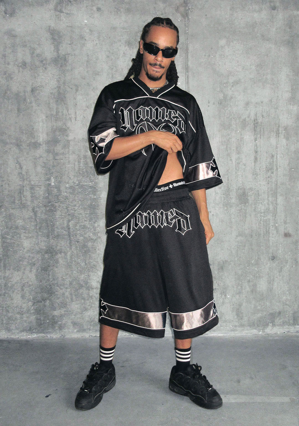 Nth ACTIVE AIRTEX MESH OVERSIZED SHORTS BLACK
