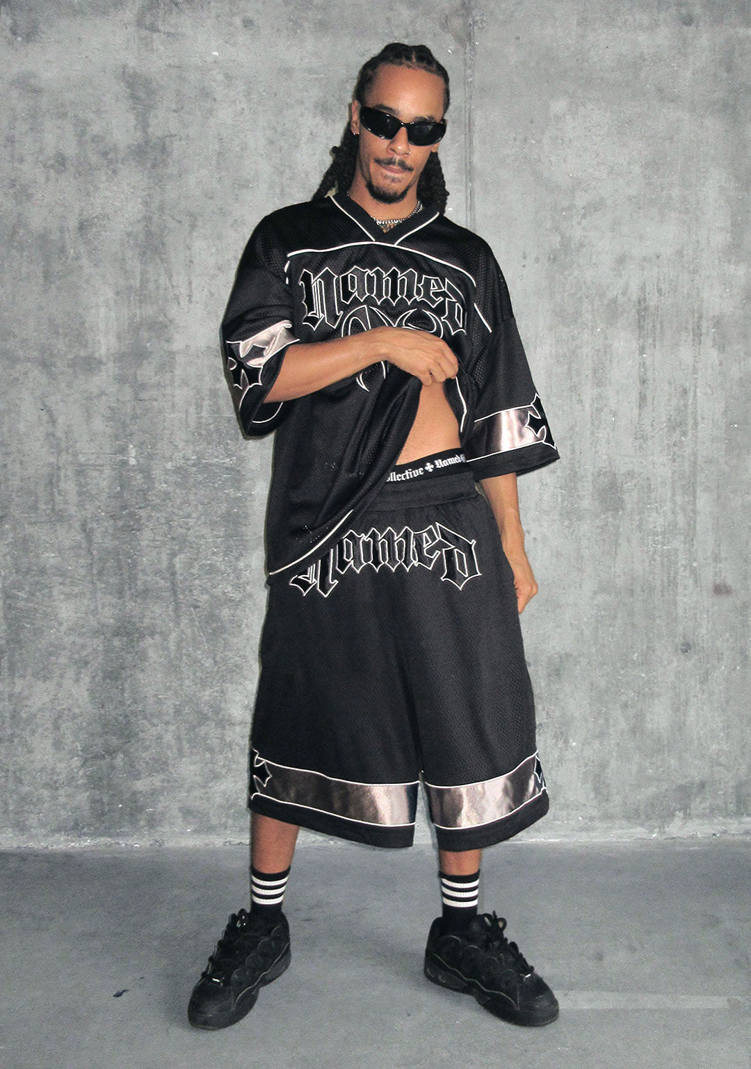 Nth ACTIVE AIRTEX MESH OVERSIZED SHORTS BLACK
