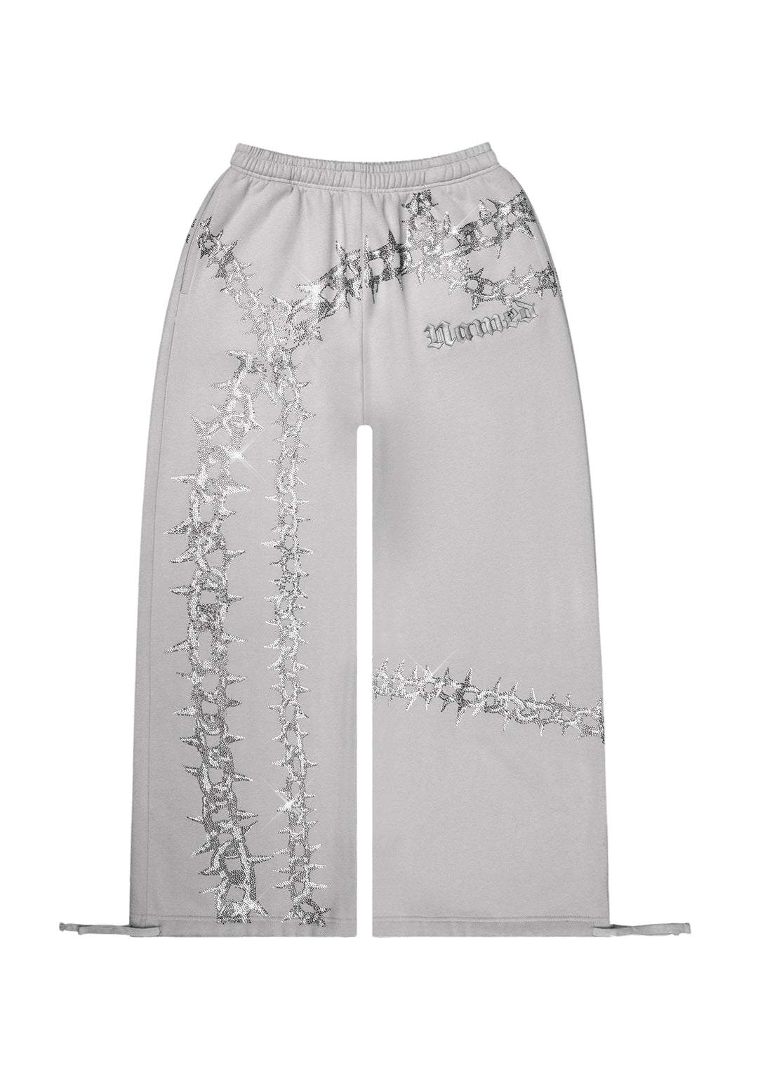 OMEN RHINESTONE OVERSIZED SWEATPANTS SMOKE GREY