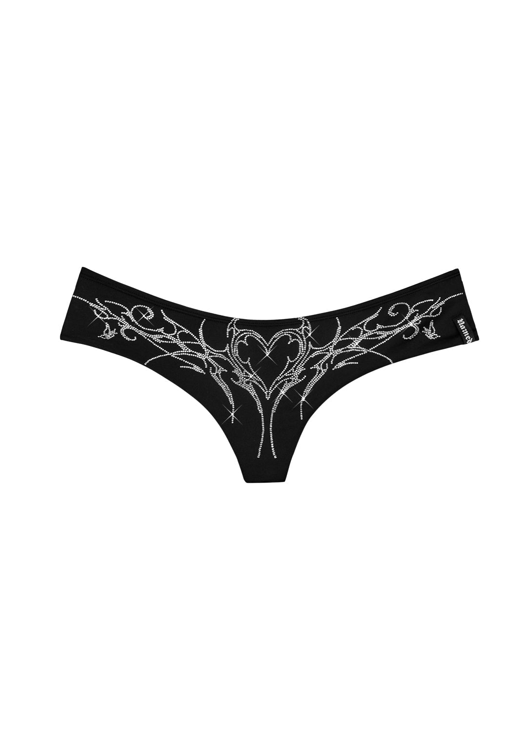 PHANTOM RHINESTONE MICRO HOTPANT BIKINI BOTTOMS BLACK