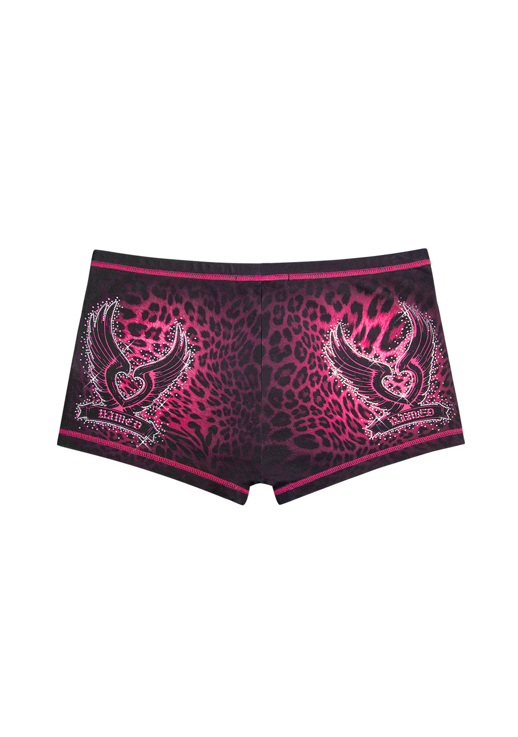 PRIMAL RHINESTONE MICRO HOTPANT SHORTS HOT PINK LEOPARD