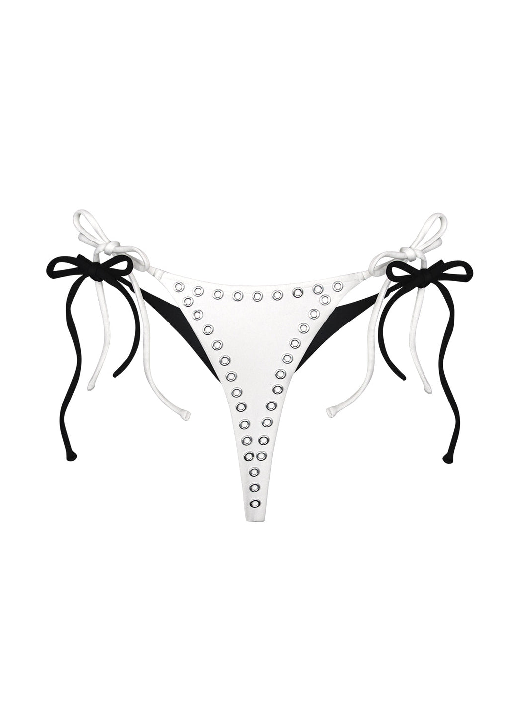 SECRETS DOUBLE LAYER THONG BIKINI BOTTOMS WHITE