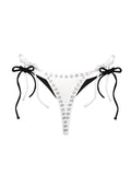 SECRETS DOUBLE LAYER THONG BIKINI BOTTOMS WHITE