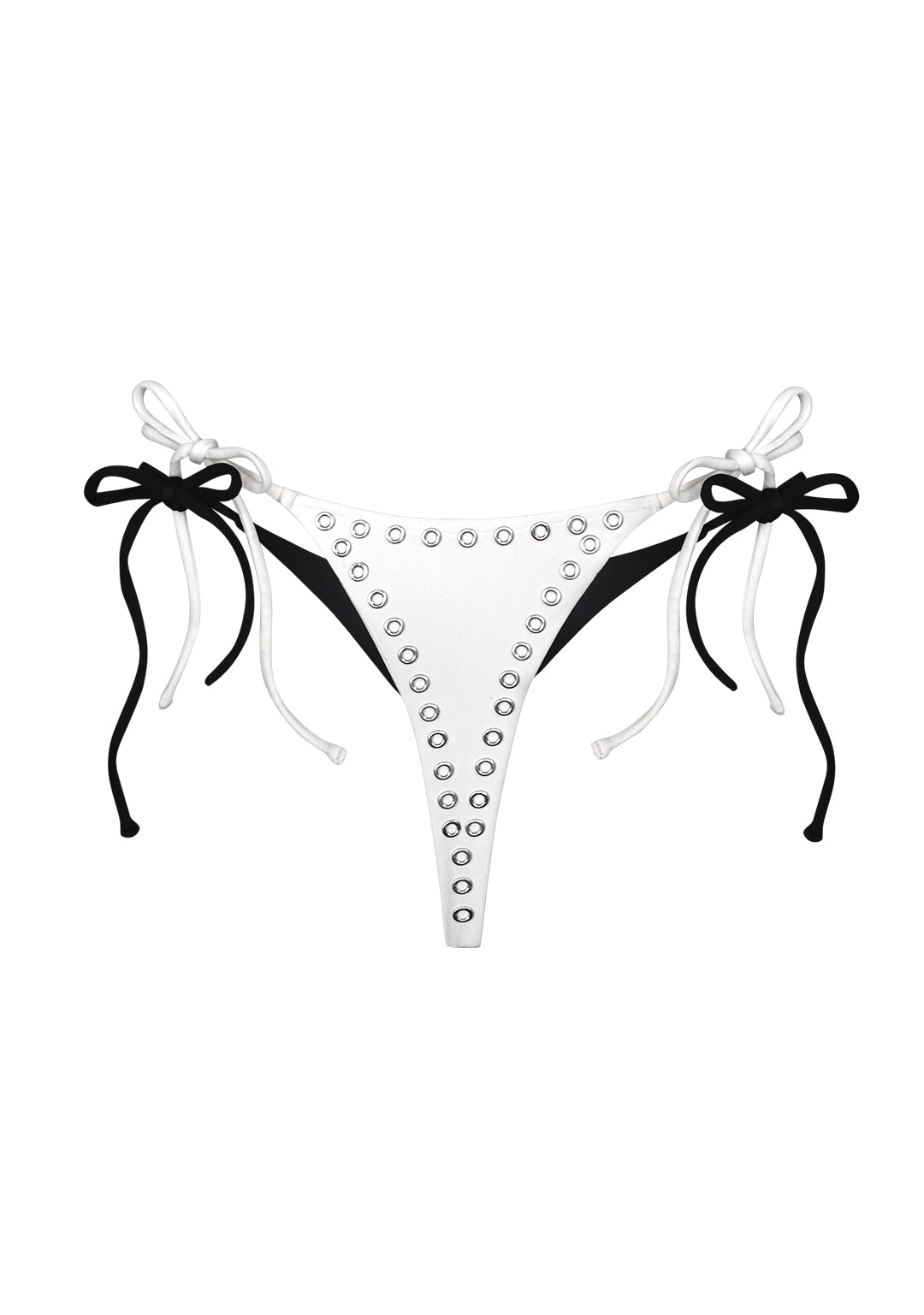 SECRETS DOUBLE LAYER THONG BIKINI BOTTOMS WHITE