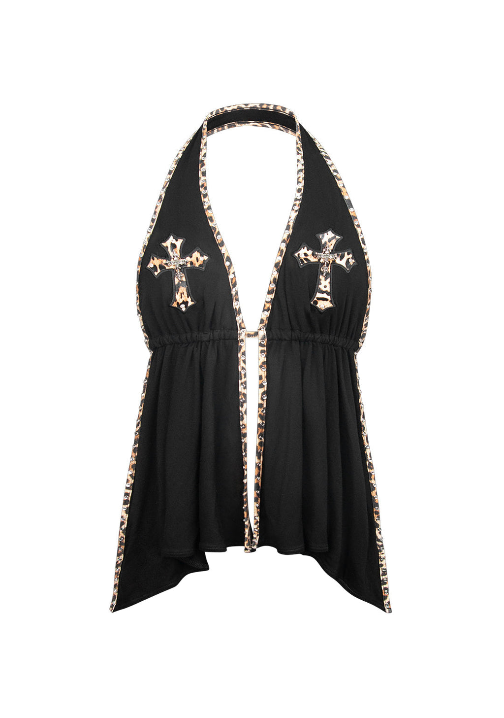 SPOILT BACKLESS HALTERNECK TOP BLACK