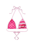 STELLAR RHINESTONE TRIANGLE BIKINI TOP HOT PINK