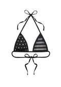 STELLAR STUDDED TRIANGLE BIKINI TOP BLACK