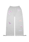 STITCH TEDDY OVERSIZED SWEATPANTS WHITE MARL