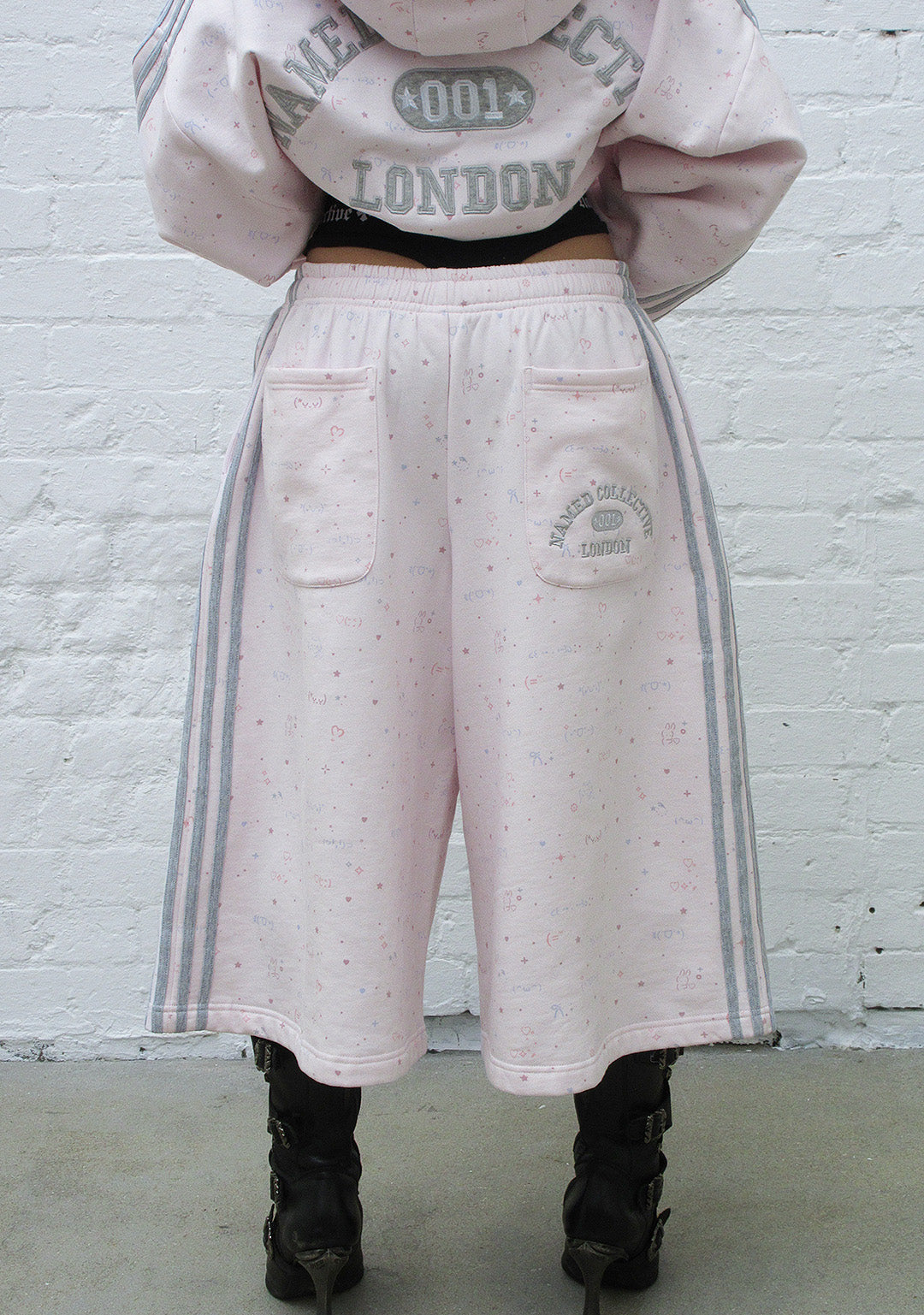 MALFUNCTION SPORTY OVERSIZED SWEATSHORTS BABY PINK