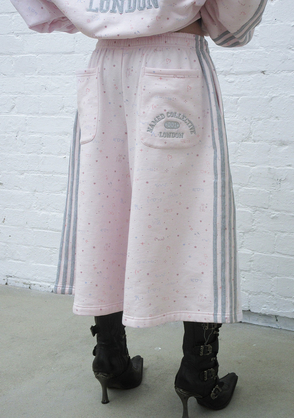 MALFUNCTION SPORTY OVERSIZED SWEATSHORTS BABY PINK