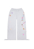 TRINKET MOTIF OVERSIZED SWEATPANTS GREY MARL