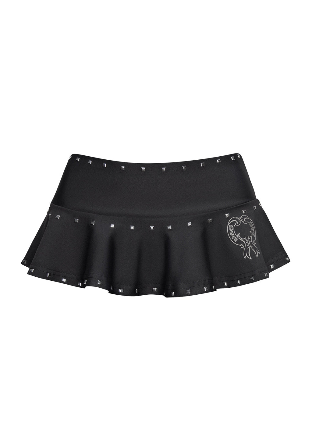 VENDETTA STUDDED MICRO SWIM SKIRT BLACK