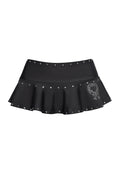 VENDETTA STUDDED MICRO SWIM SKIRT BLACK