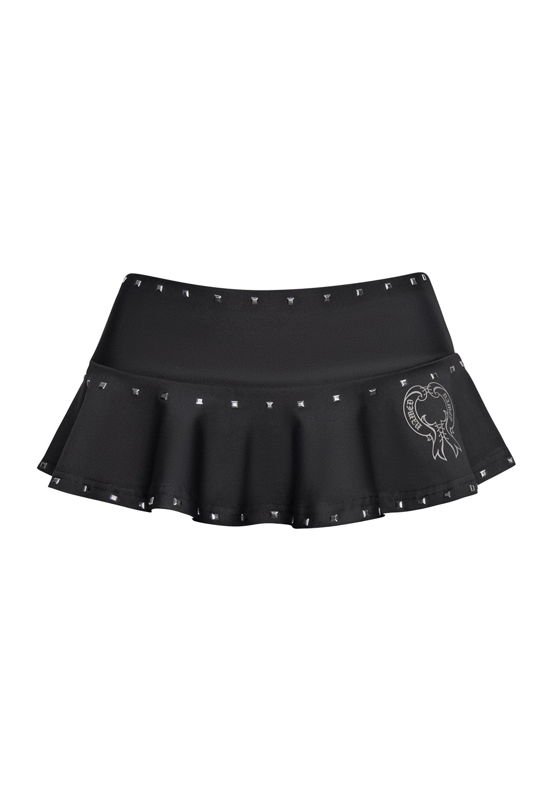 VENDETTA STUDDED MICRO SWIM SKIRT BLACK